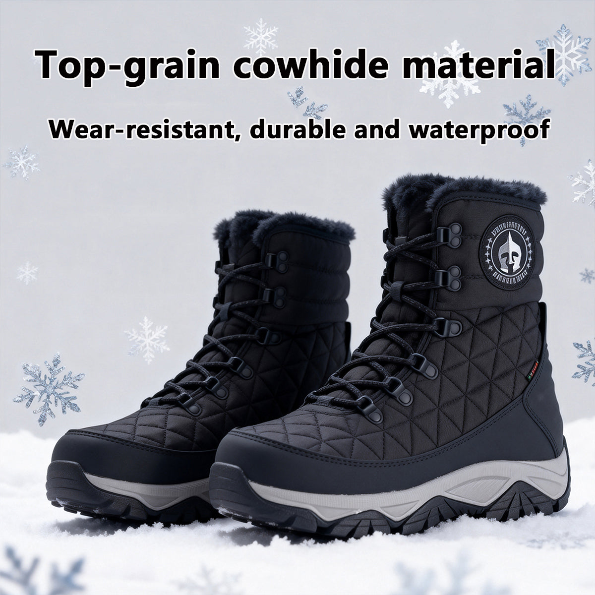 Winter snow boots for outdoor hiking, featuring anti-slip and cold-resistant properties