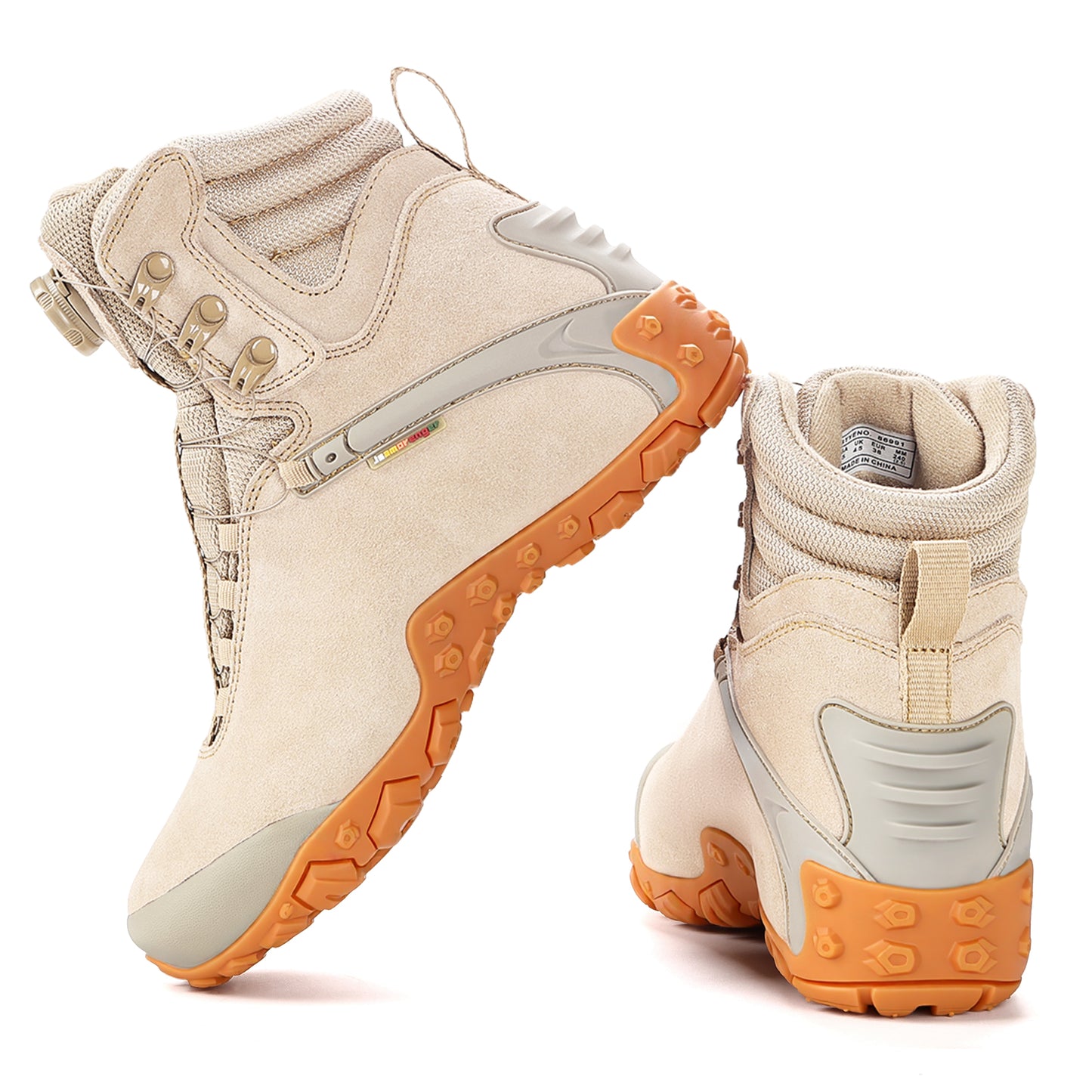 Men’s Waterproof Hiking Boots with Quick-Adjust Knob, Non-Slip Mountain & Trail Boots with Ankle Support, Wear-Resistant Outdoor Boots for Hiking, Trekking & Camping