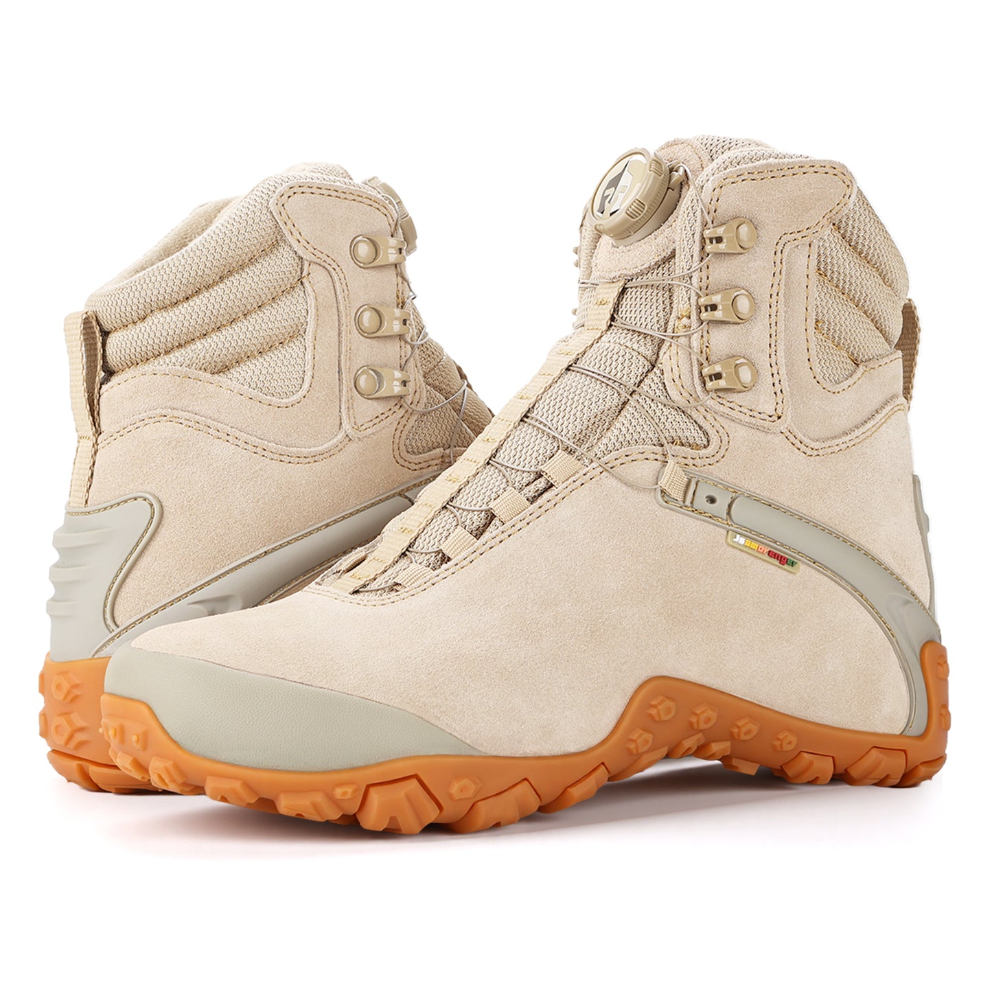 Men’s Waterproof Hiking Boots with Quick-Adjust Knob, Non-Slip Mountain & Trail Boots with Ankle Support, Wear-Resistant Outdoor Boots for Hiking, Trekking & Camping