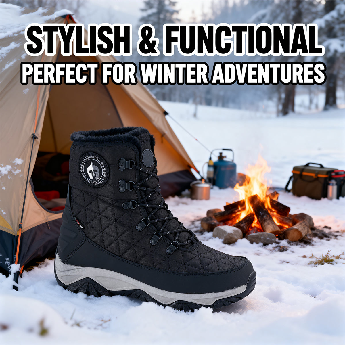 Winter snow boots for outdoor hiking, featuring anti-slip and cold-resistant properties