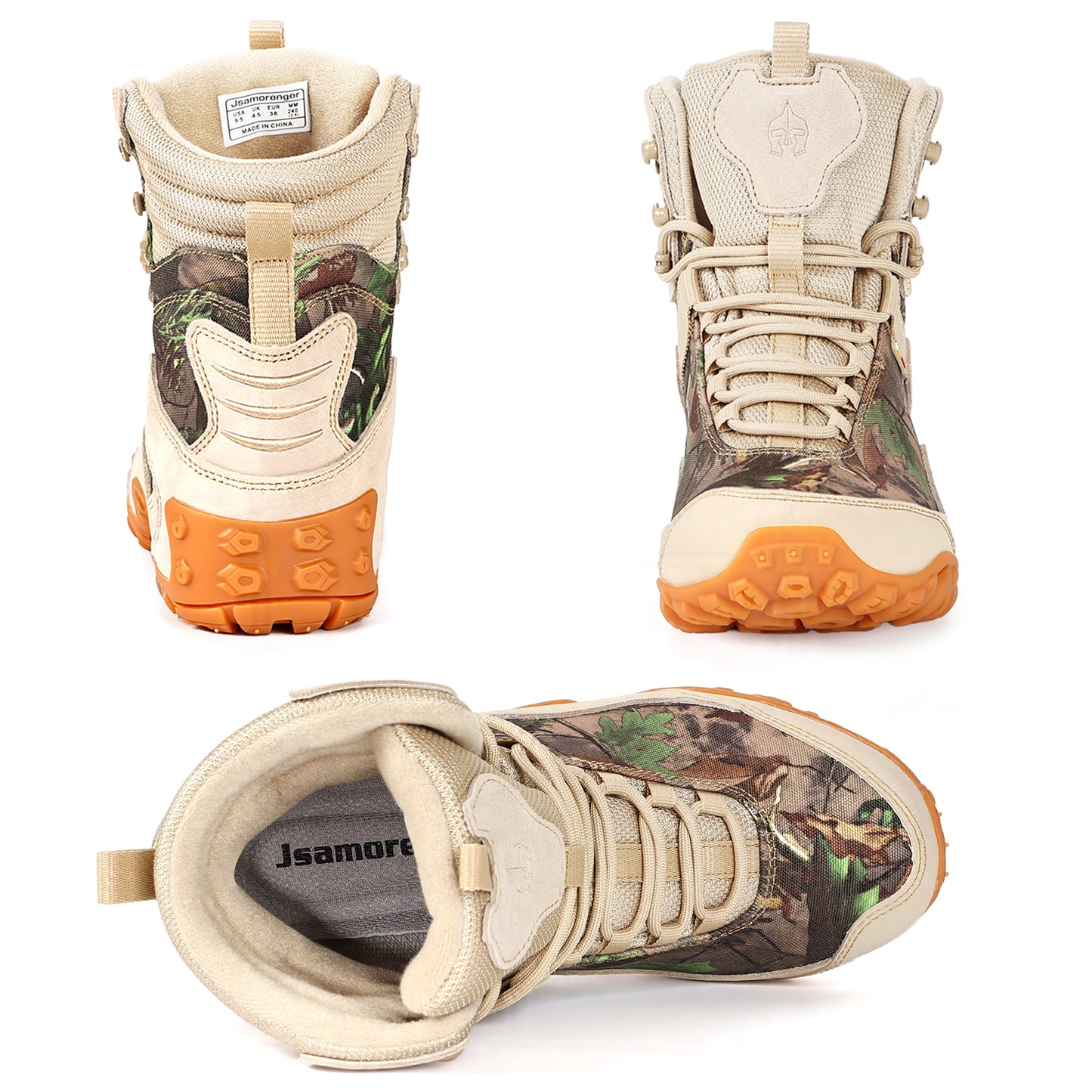 Waterproof Hiking Boots for Men,Mid-Cut Mountain Trekking Boots with Ankle Support,Non-Slip Rubber Sole for Snow, Mud & Rocky Trails