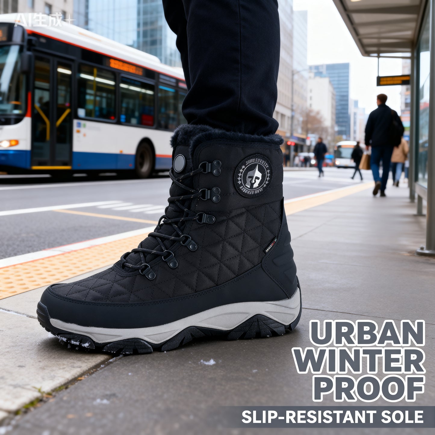 Winter snow boots for outdoor hiking, featuring anti-slip and cold-resistant properties
