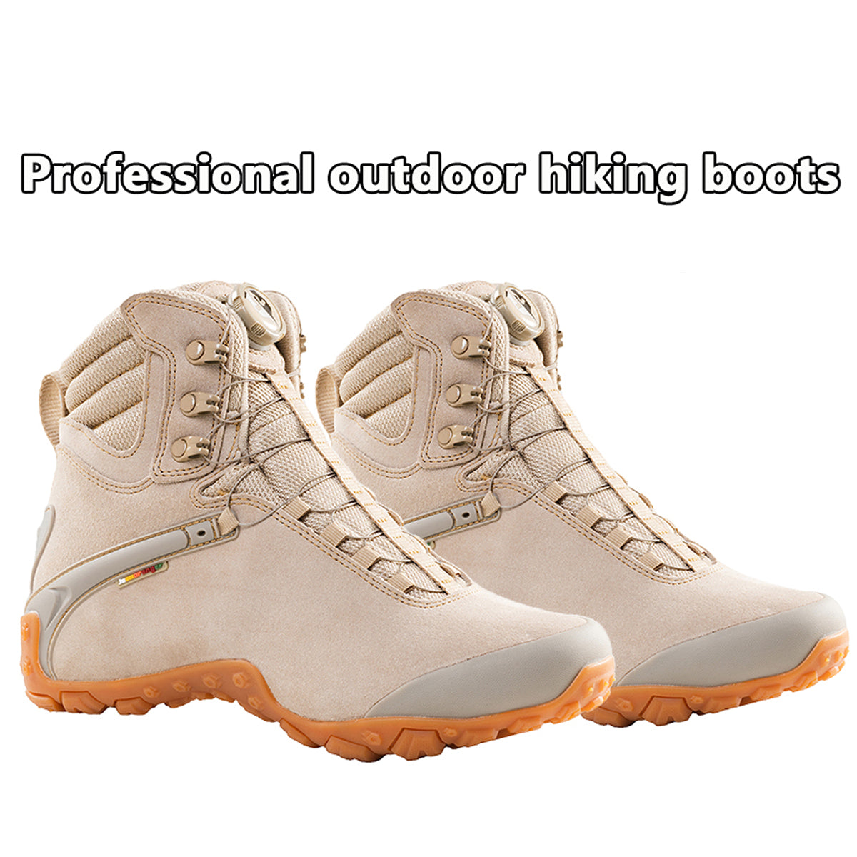 Men’s Waterproof Hiking Boots with Quick-Adjust Knob, Non-Slip Mountain & Trail Boots with Ankle Support, Wear-Resistant Outdoor Boots for Hiking, Trekking & Camping