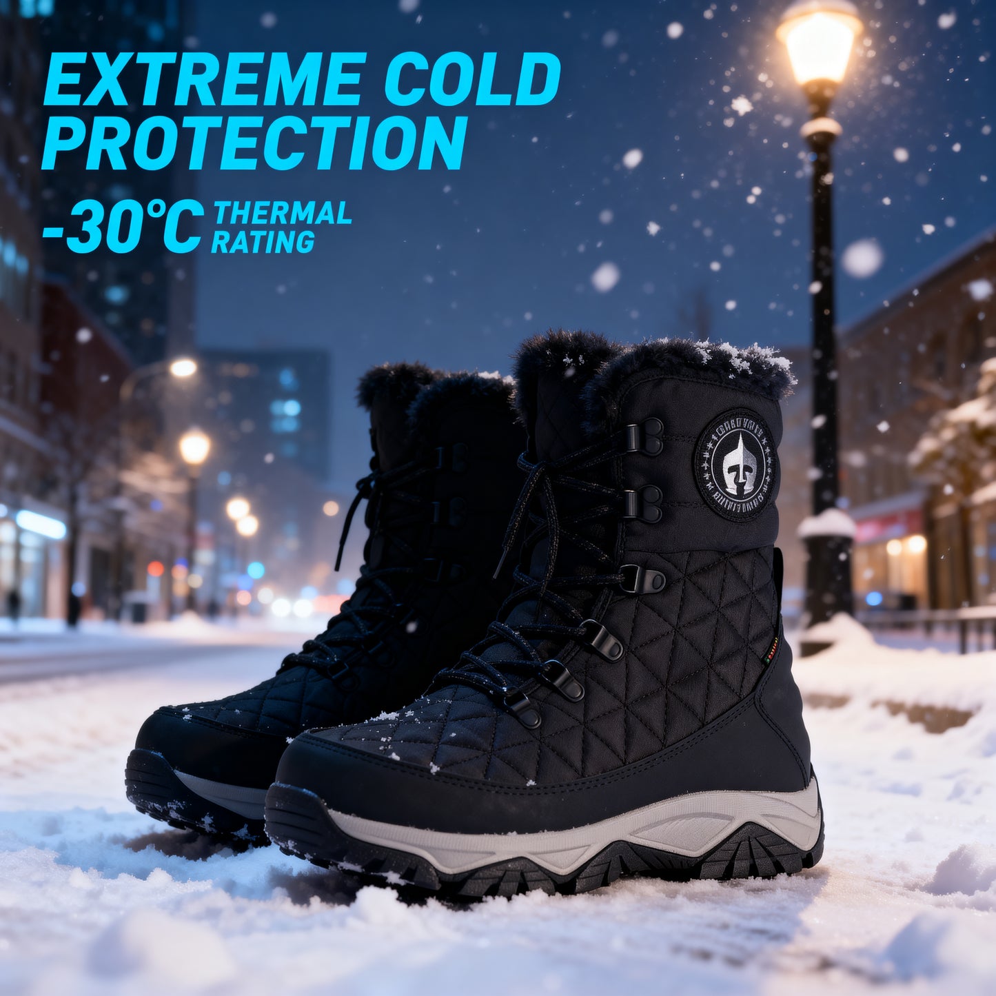 Winter snow boots for outdoor hiking, featuring anti-slip and cold-resistant properties